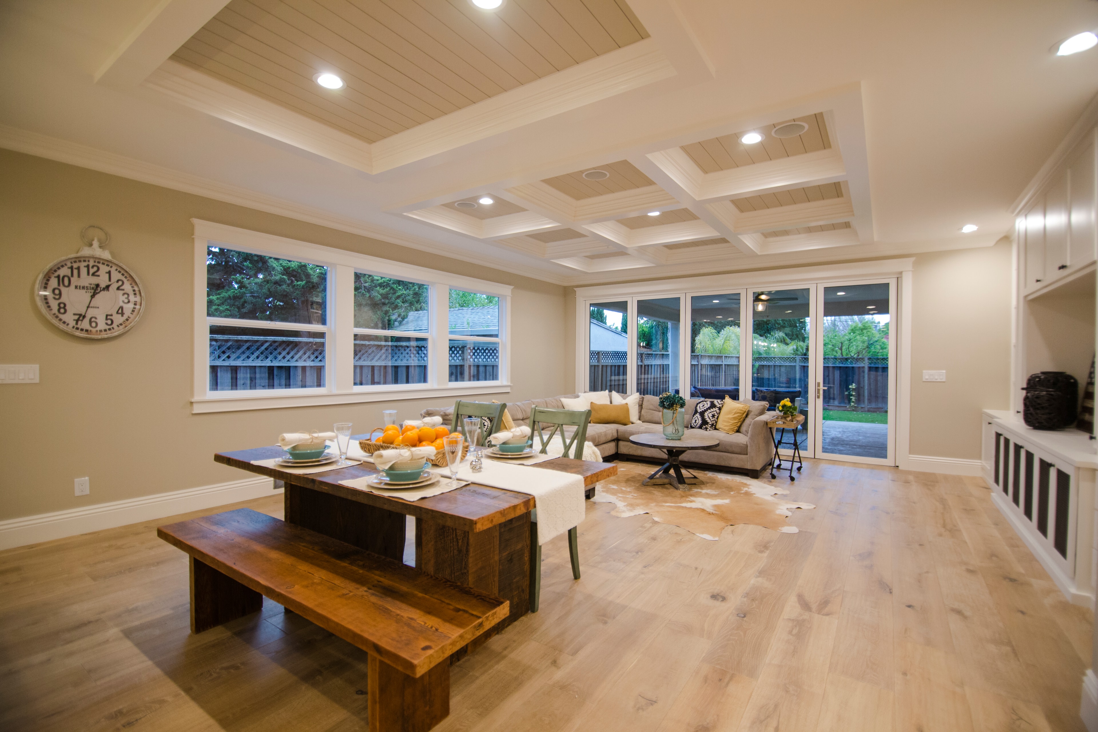 Open-concept dining and living area